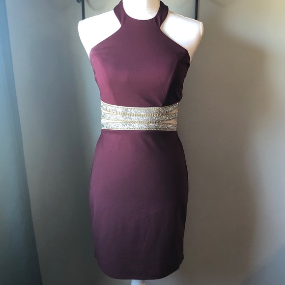 Maroon Sequined Dress - Picture 2 of 5